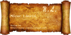 Mózer László névjegykártya